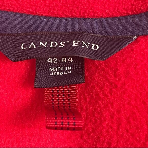 Lands' End Mock Neck Red 1/4 Quarter Zip Polartec Fleece Jacket L - Picture 7 of 7